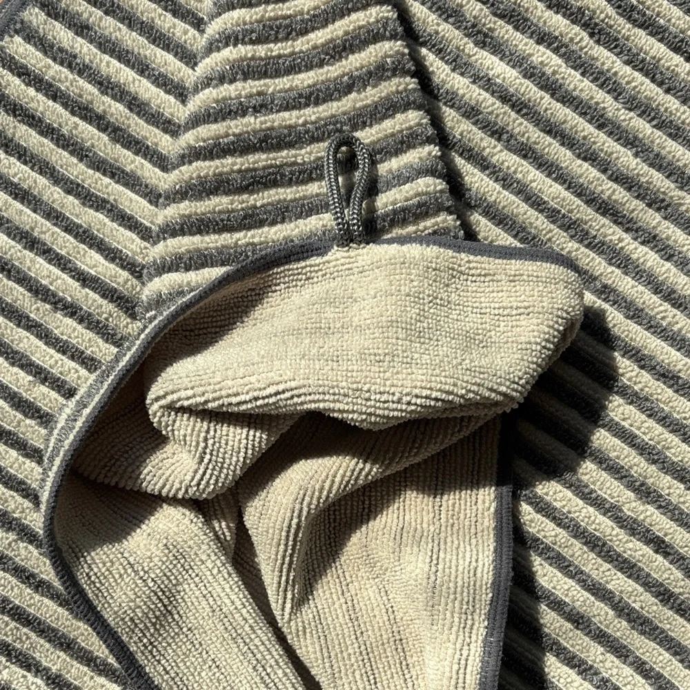 Norwex EUC Gray and White Striped Body / Bath Towel